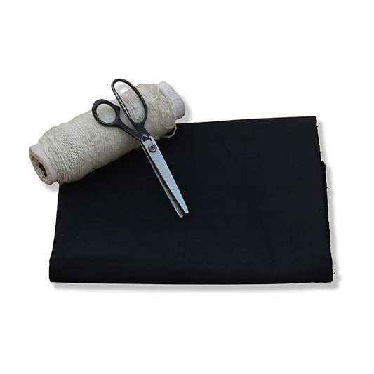 Indian 100% Cotton Canvas - Dyed Fabric for DIY Project - 58" Wide (2 Meter for As Per Your Use, Black)