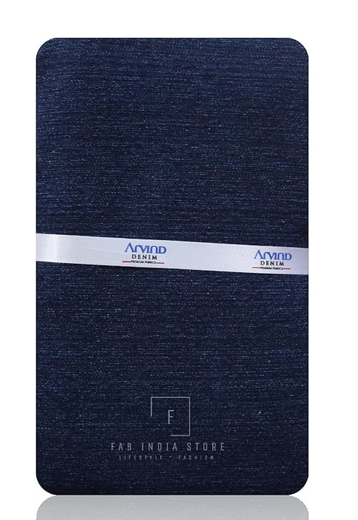 Arvind Men's and Women's Denim Fabric Cotton Stretchable Jeans Cloth,1.30M Dress Material (Dark Blue), Customizable Length