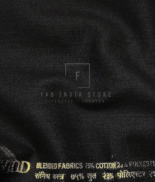 Arvind Men's and Women's Denim Fabric Blac Unstitched Cotton Stretchable Jeans Cloth (Black 1.30 Meter, Free Size)