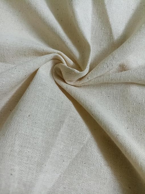 70" Inch ×5 Meter Cotton Cloth| Manjarpat | Unbleached Fabric by Guru Chhaya Enterprise(Natural Cream/offwhite Color)