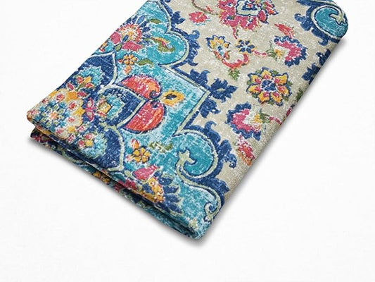 Printed Cotton Fabric Cloth Print Floral Print Fabric Running Jaipuri Hand Printed Material Natural 60" Inches Width 7.5 Meter